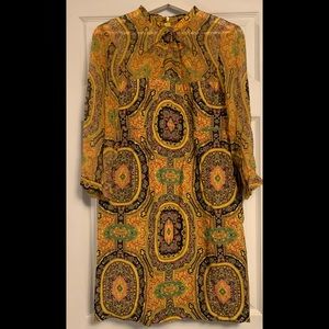 NANETTE LEPORE HOT TO TROT GOLDEN MULTI MINI DRESS